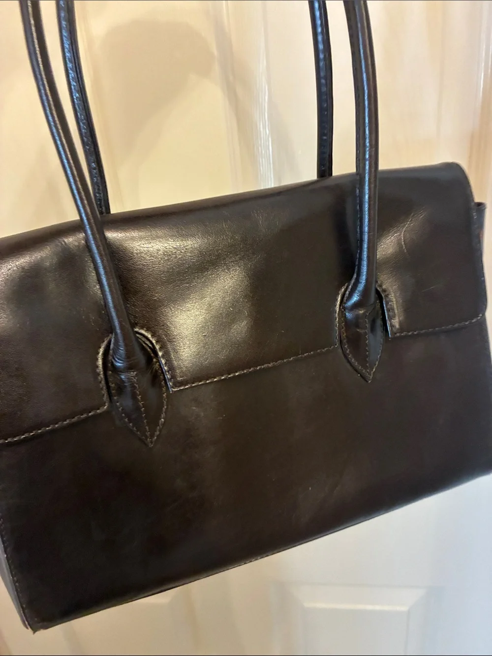 Preston & York Black Leather Satchel